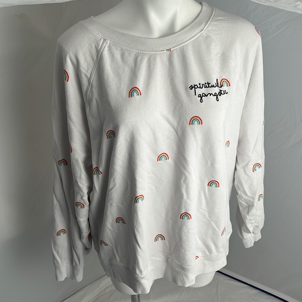 Spiritual Gangster Sig Gemma white multicolor rainbow sweatshirt - Picture 2 of 9
